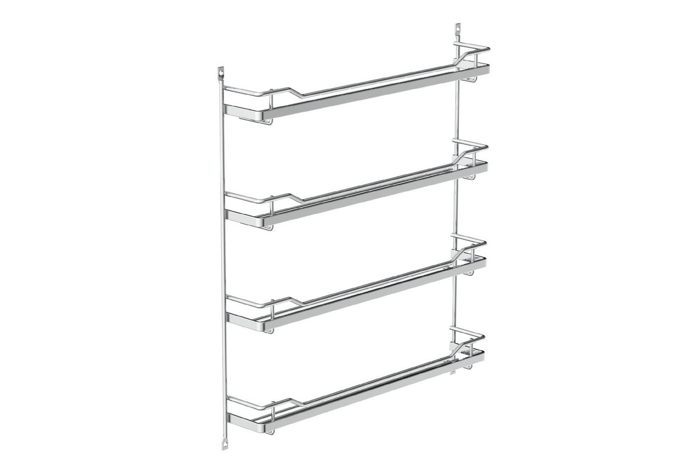 Schütte Gewürzregal hängend, chrom, 370 x 60 x 425 mm, für 4 x 6 Dosen – Bild 4 von 4