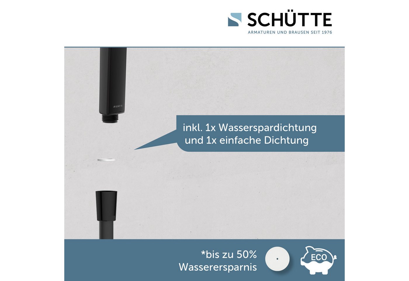 Schütte Handbrause HAWAII, 3-fach verstellbar, mit Antikalknoppen, wassersparend, rund – Bild 4 von 5