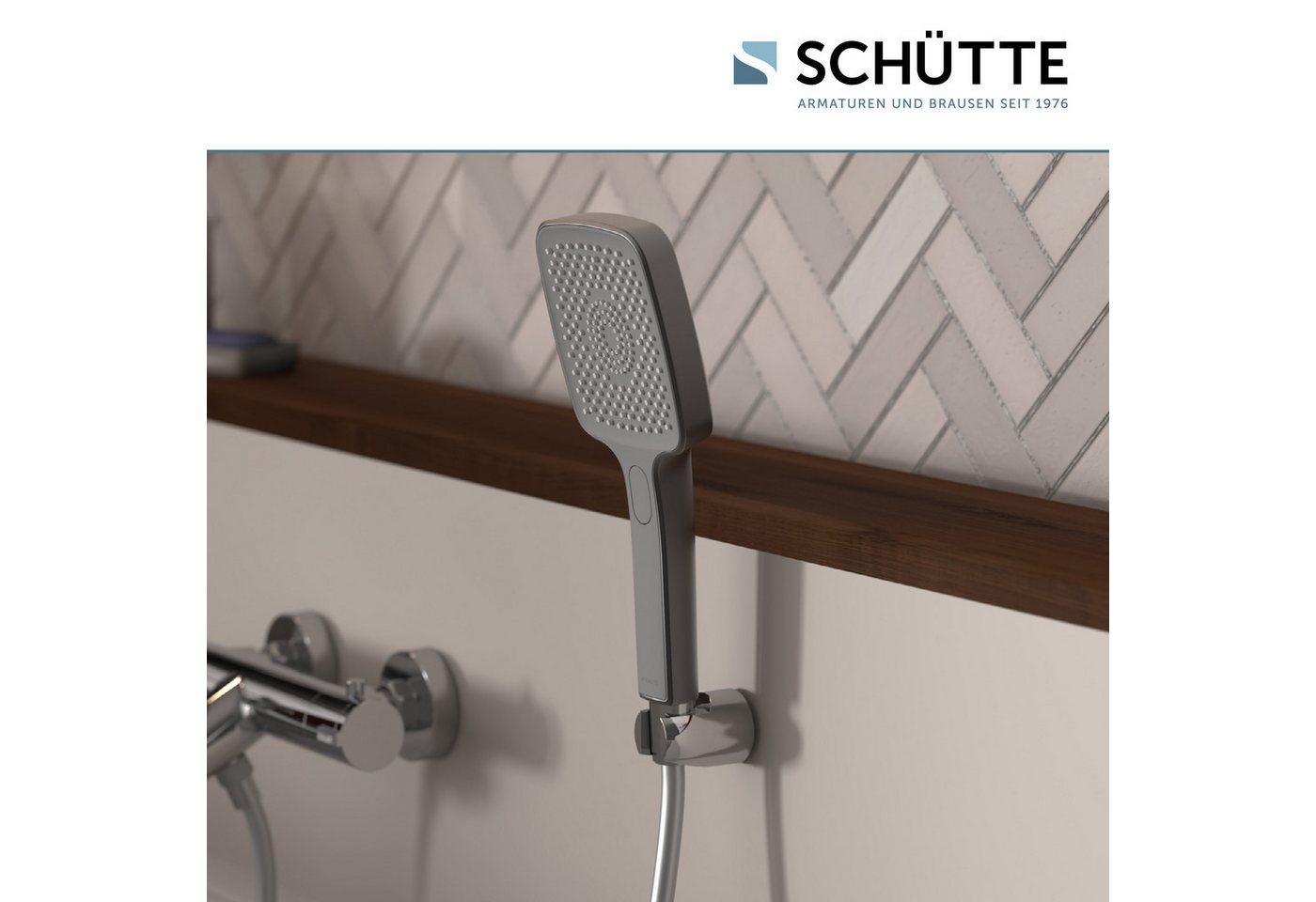 Schütte Handbrause HAWAII, 3-fach verstellbar, mit Antikalknoppen, wassersparend, rund – Bild 2 von 5