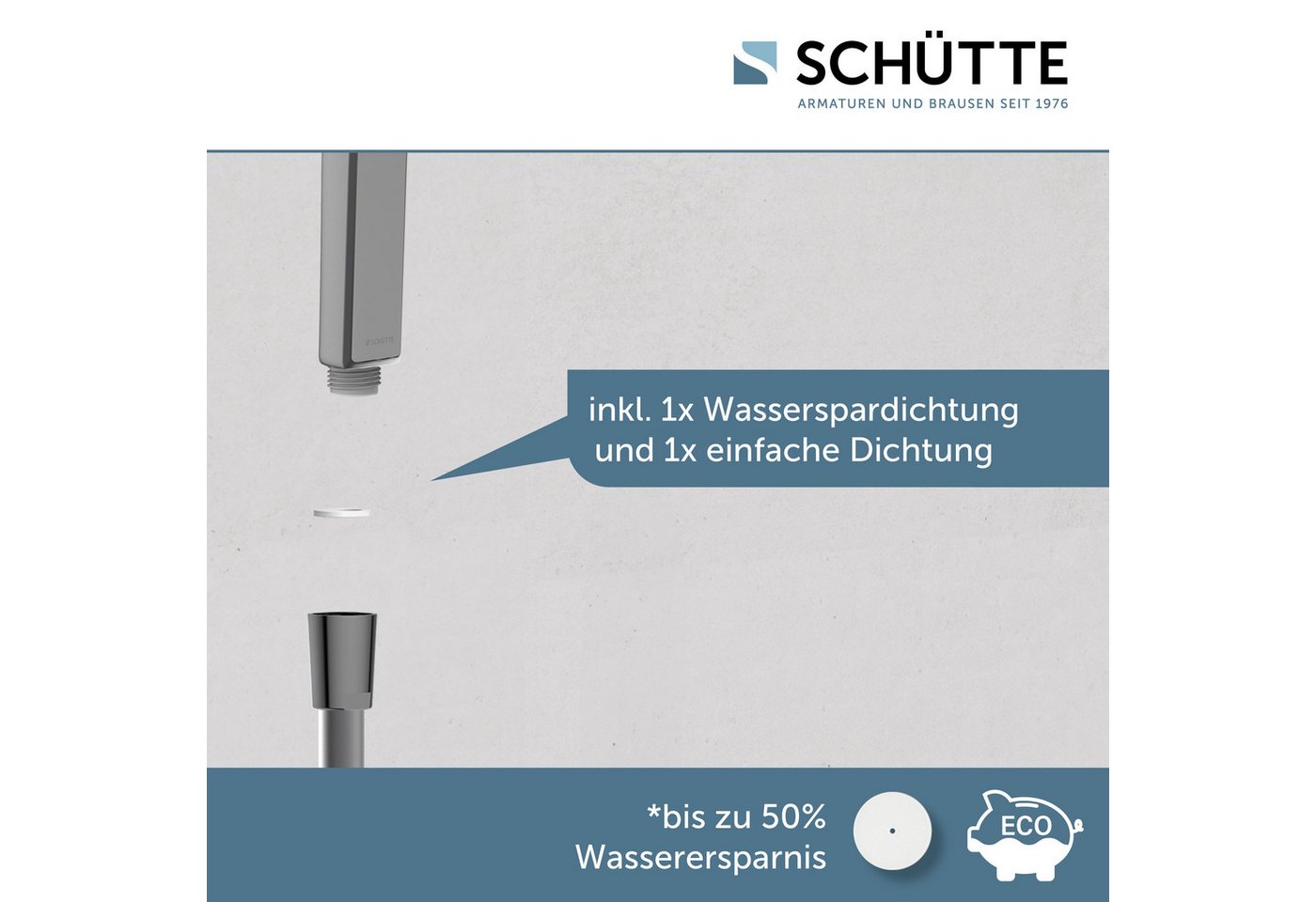Schütte Handbrause HAWAII, 3-fach verstellbar, mit Antikalknoppen, wassersparend, rund – Bild 4 von 5