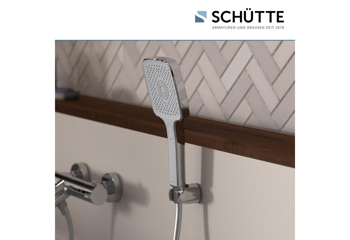 Schütte Handbrause HAWAII, 3-fach verstellbar, mit Antikalknoppen, wassersparend, rund – Bild 2 von 5
