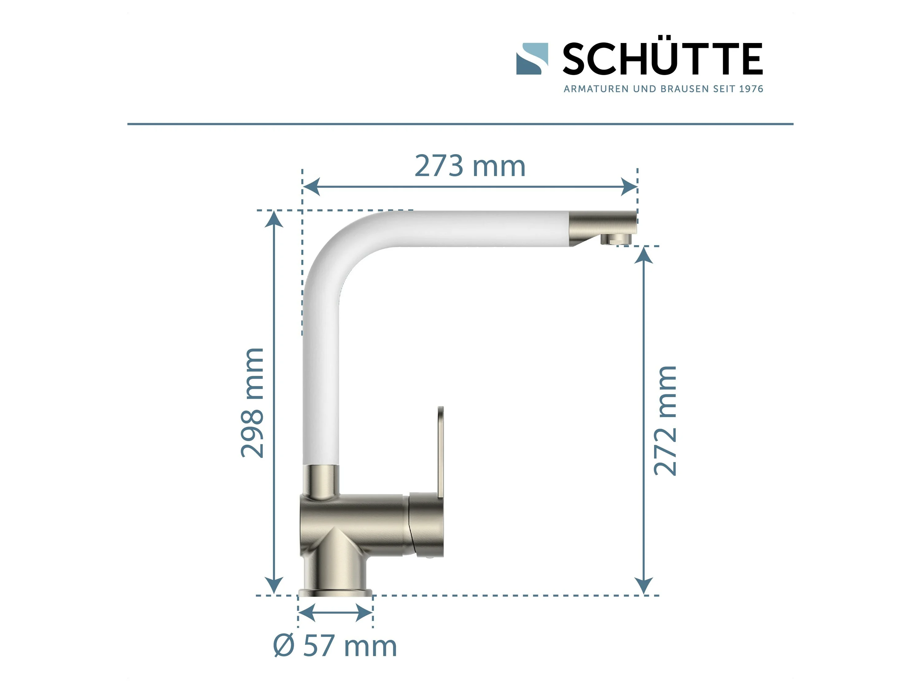 SCHÜTTE Küchenarmatur »RIO«, 360° Schwenkbereich (Edelstahl/Weiß) – Bild 3 von 4