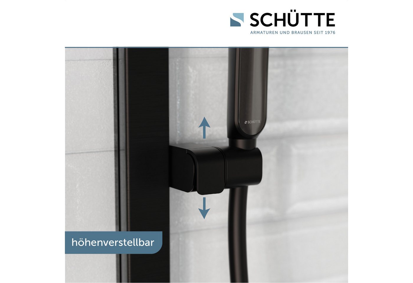 Schütte Stangenbrause-Set KARIBIK, Höhe 78,5 cm, 3 Strahlart(en), Komplett-Set, 4 tlg., höhenverstellbar, mit Antikalk-Beschichtung, wassersparend – Bild 4 von 5