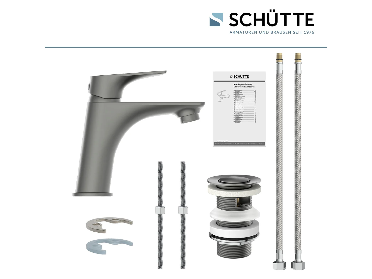 SCHÜTTE Waschtischarmatur BOSTON (Graphit matt) – Bild 3 von 4
