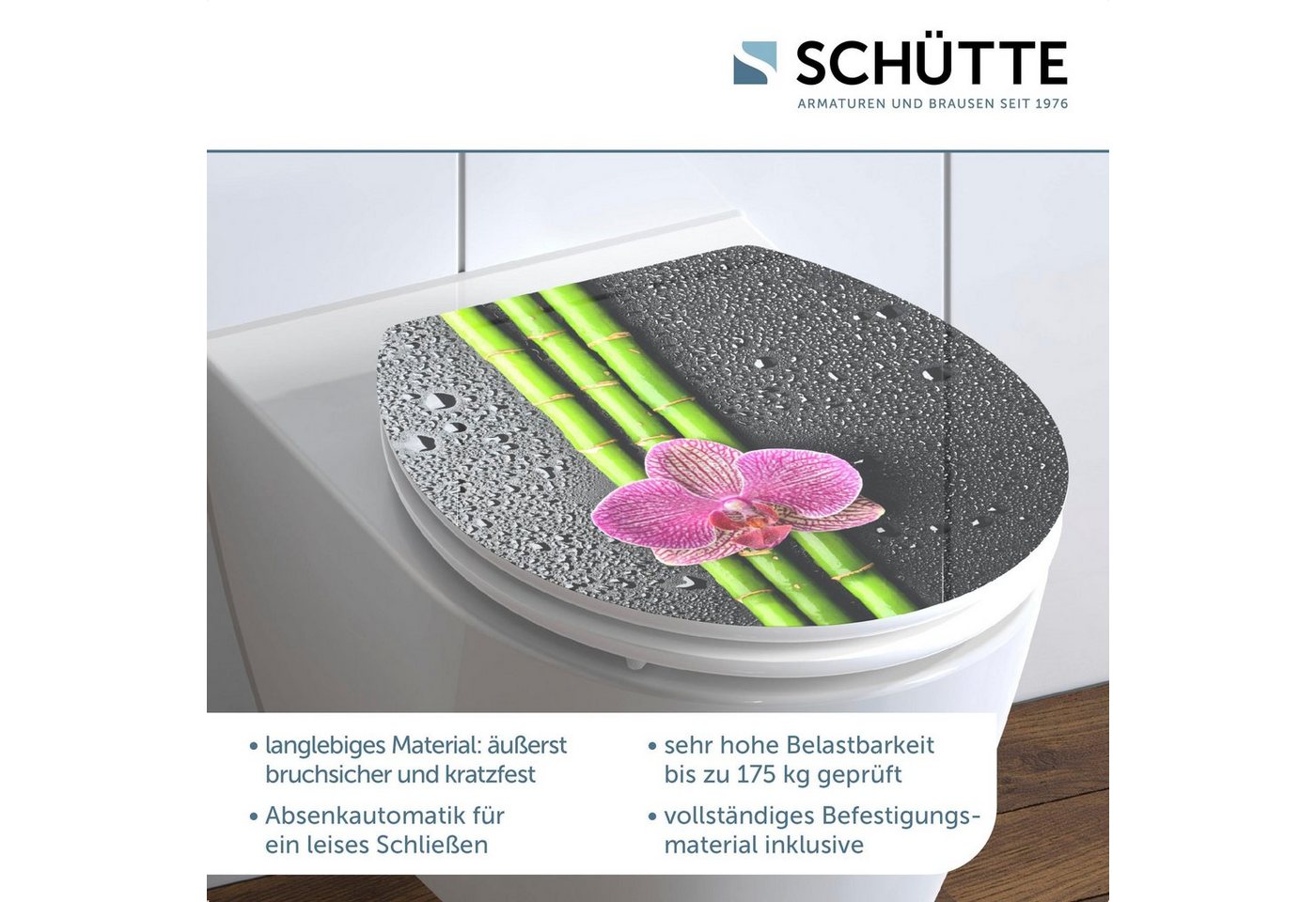 Schütte WC-Sitz Asia, High Gloss mit MDF Holzkern, mit Absenkautomatik – Bild 3 von 5