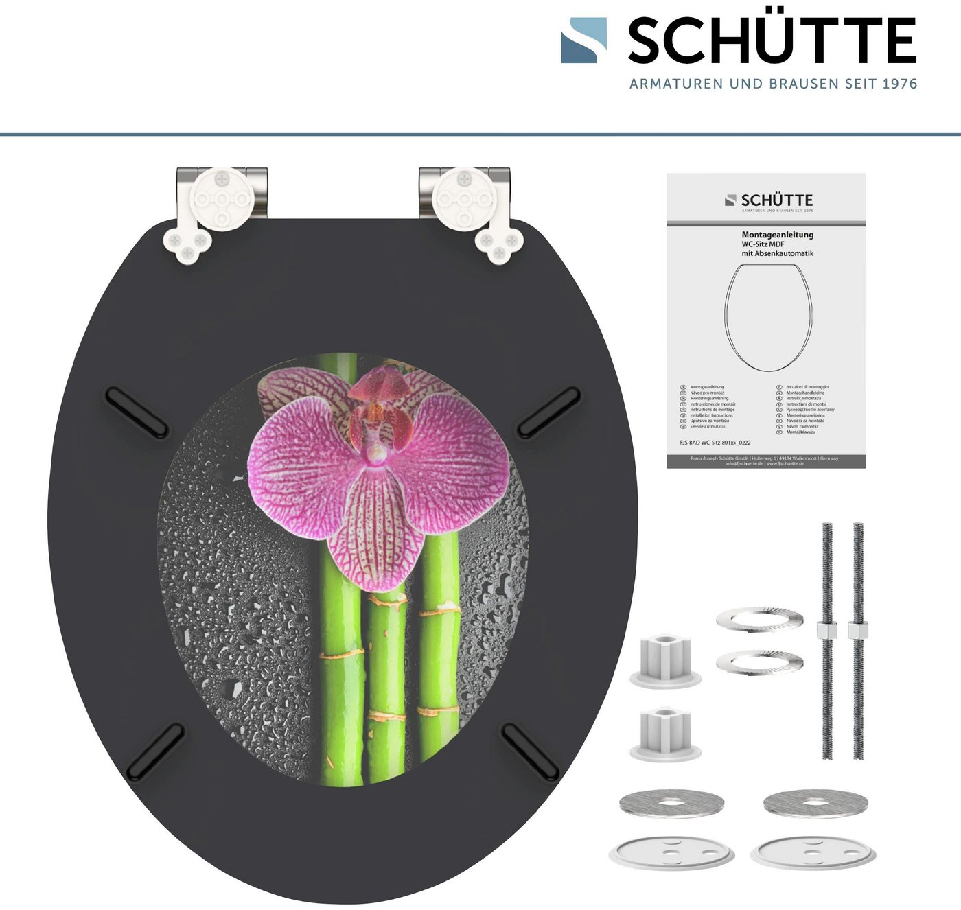 Schütte WC-Sitz Asia, mit Absenkautomatik und Holzkern, MDF – Bild 4 von 5