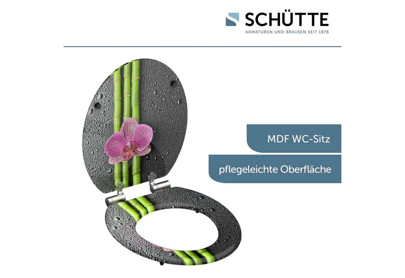Schütte WC-Sitz Asia, mit Absenkautomatik und Holzkern, MDF – Bild 5 von 5