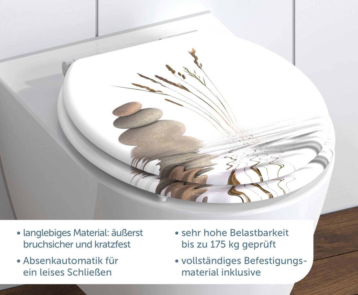 Schütte WC-Sitz Balance, mit Absenkautomatik und Holzkern, MDF – Bild 2 von 5