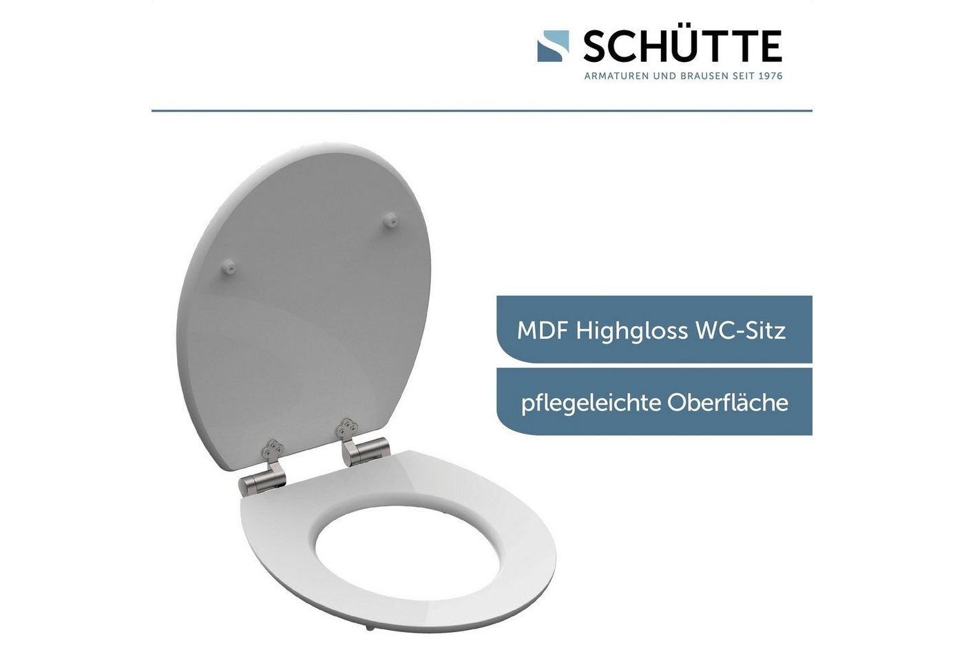 Schütte WC-Sitz BALANCE, High Gloss mit MDF Holzkern, mit Absenkautomatik – Bild 4 von 5