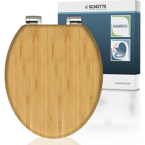 Schütte WC-Sitz Bambus (1-St), bruchsicher und kratzfest, Absenkautomatik, Standardmaß