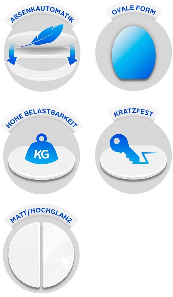 Schütte WC-Sitz Bambus (1-St), bruchsicher und kratzfest, Absenkautomatik, Standardmaß – Bild 5 von 5