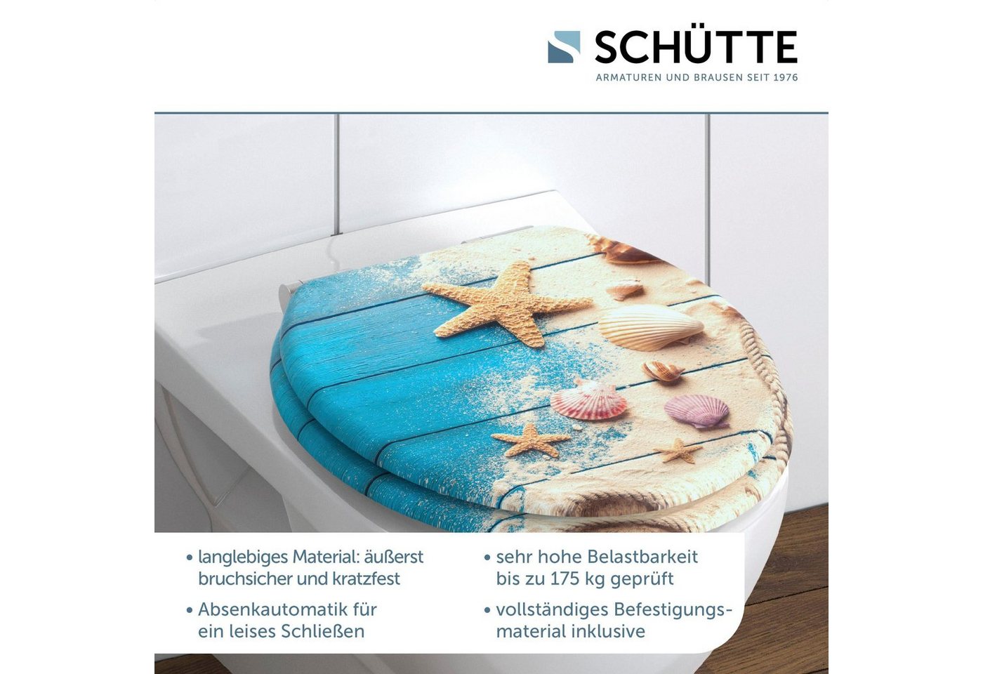 Schütte WC-Sitz BEACH AND WOOD, Toilettendeckel, mit Absenkautomatik – Bild 5 von 5