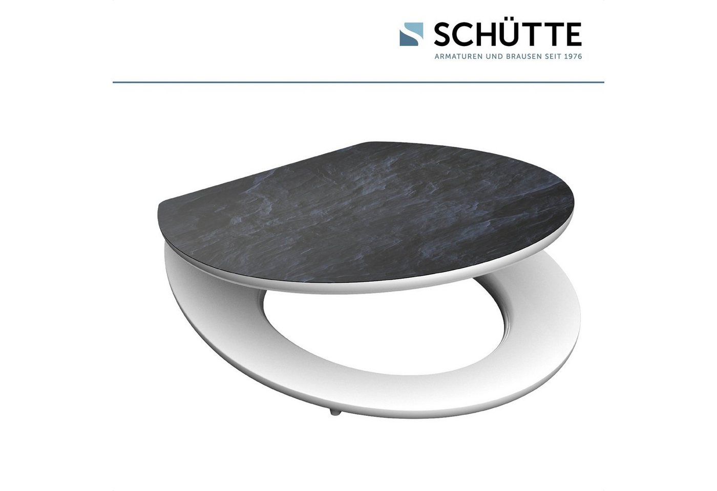 Schütte WC-Sitz BLACK STONE, High Gloss mit MDF Holzkern, mit Absenkautomatik – Bild 3 von 5