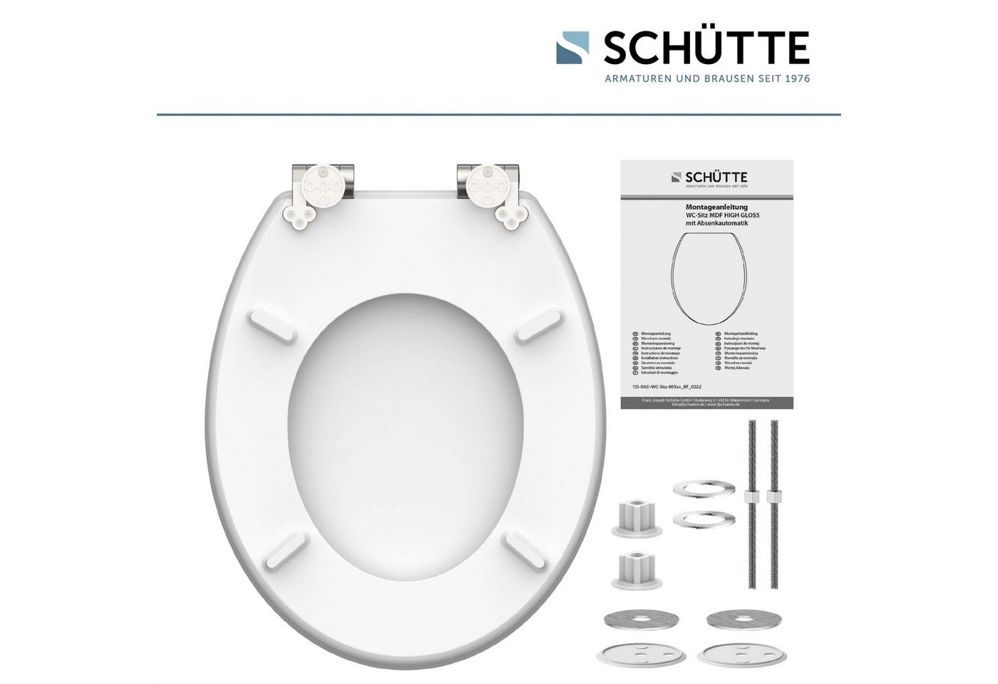 Schütte WC-Sitz BLACK STONE, High Gloss mit MDF Holzkern, mit Absenkautomatik – Bild 5 von 5