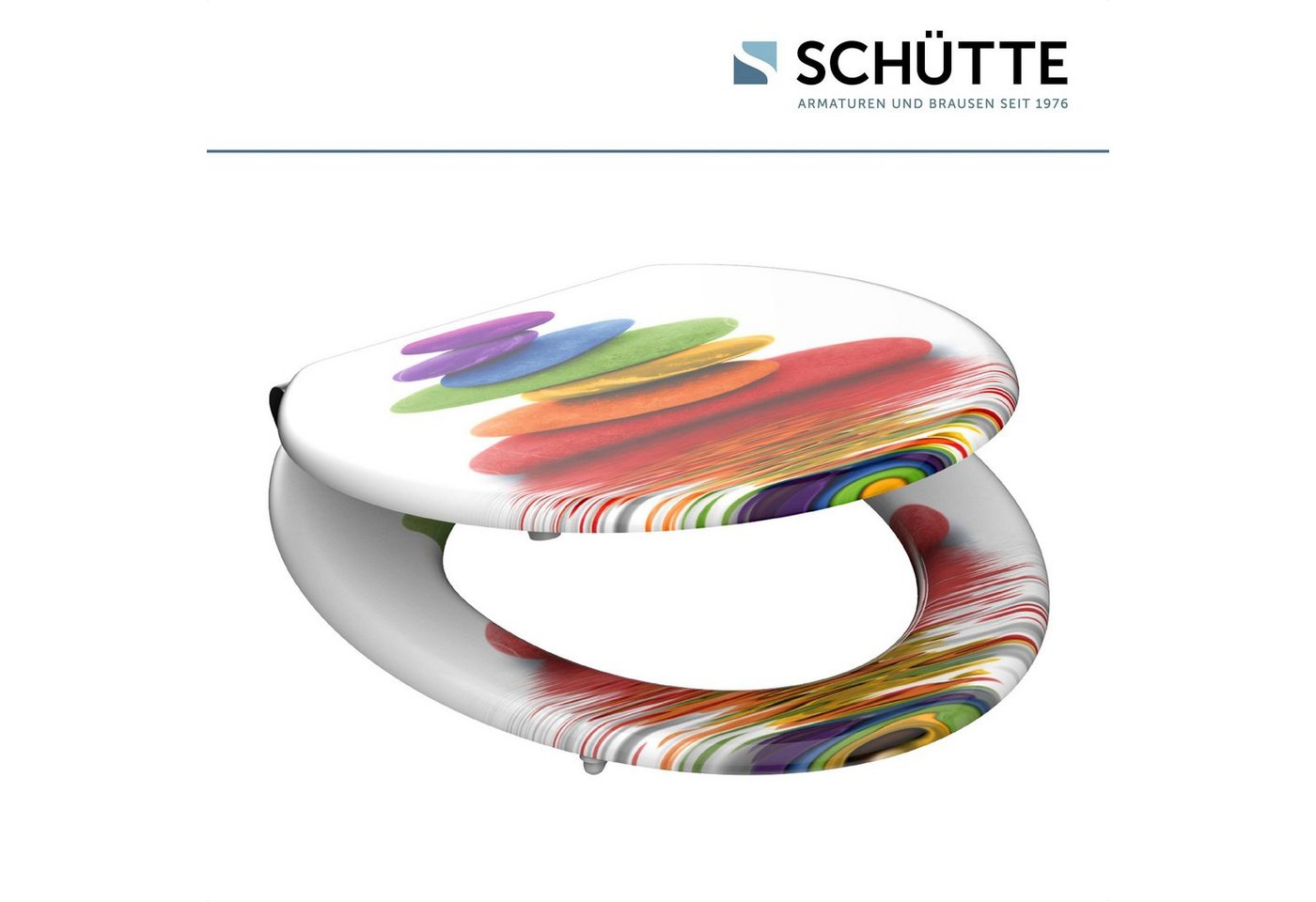 Schütte WC-Sitz Colorful Stones, mit Absenkautomatik und Holzkern, MDF – Bild 2 von 5