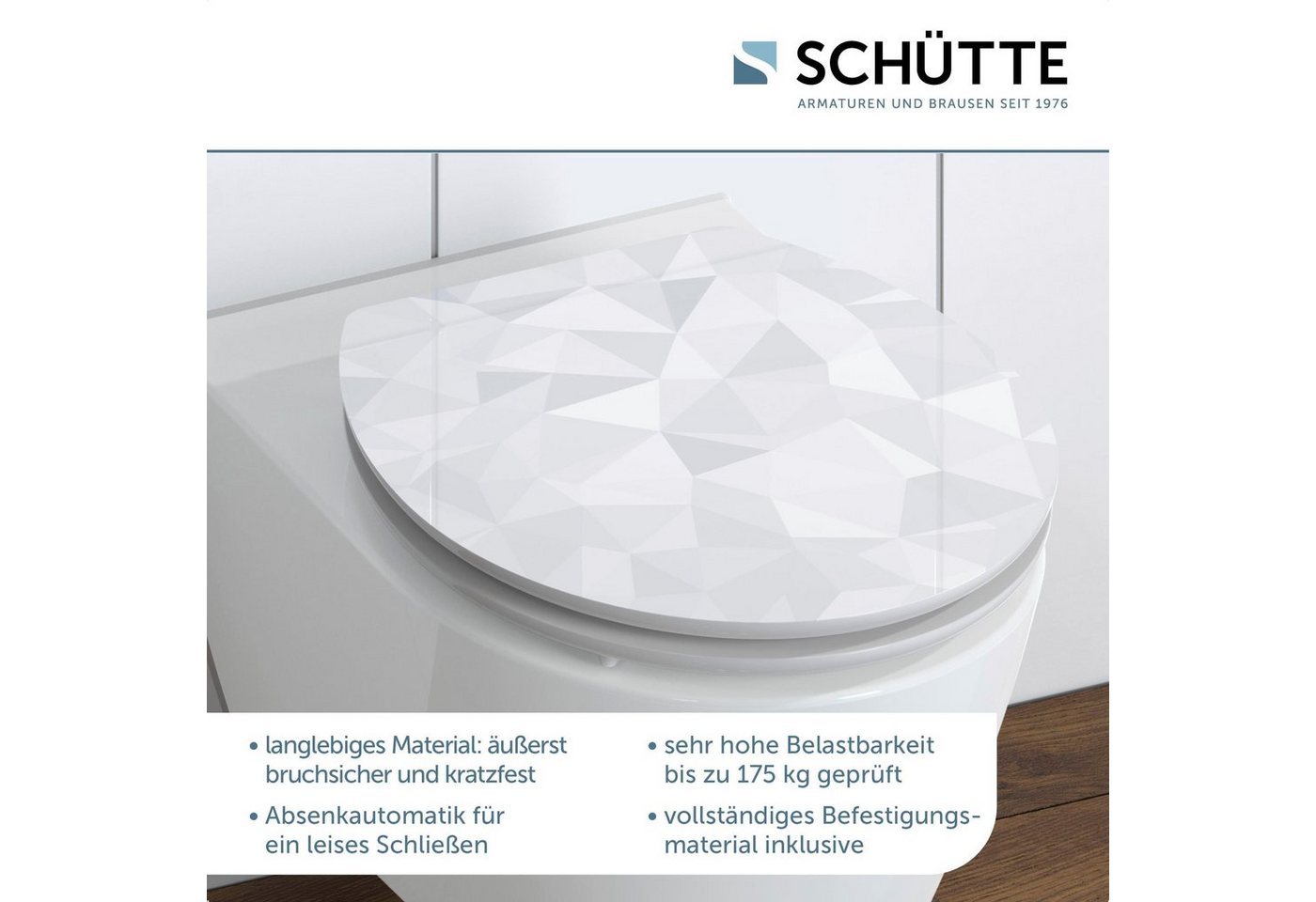 Schütte WC-Sitz Diamond, High Gloss mit MDF Holzkern, mit Absenkautomatik – Bild 2 von 5