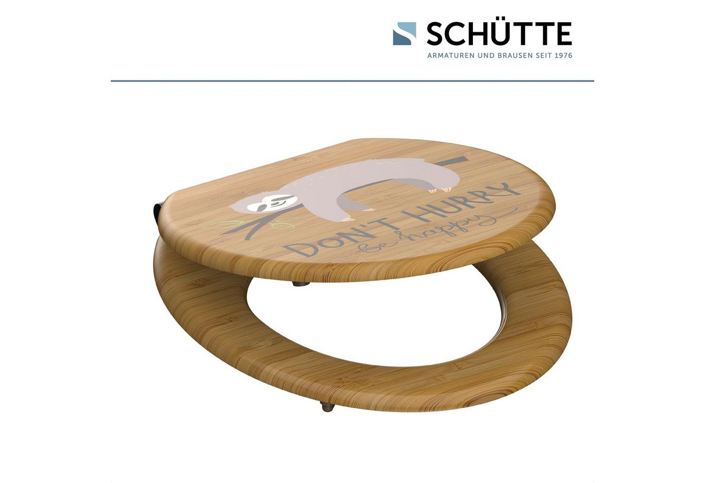 Schütte WC-Sitz Don`t Hurry, Absenkautomatik, Holzkern, Motivdruck, MDF – Bild 5 von 5