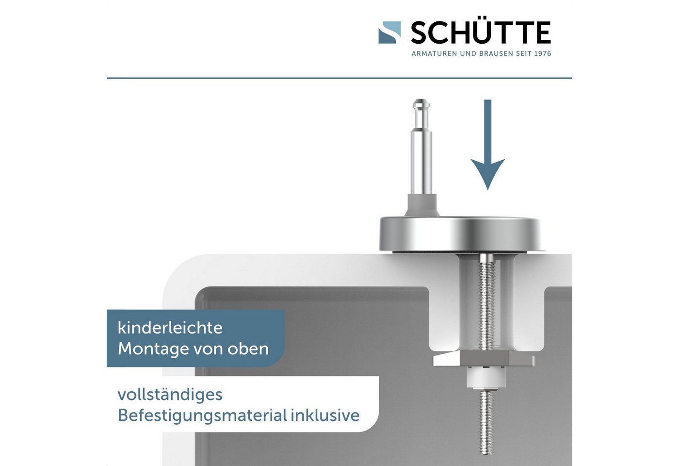 Schütte WC-Sitz Duroplast, WHITE D-Form PRO 8 (WC-Sitz, Befestigungsmaterial, Montageanleitung), mit Absenkautomatik und Schnellverschluss – Bild 5 von 5