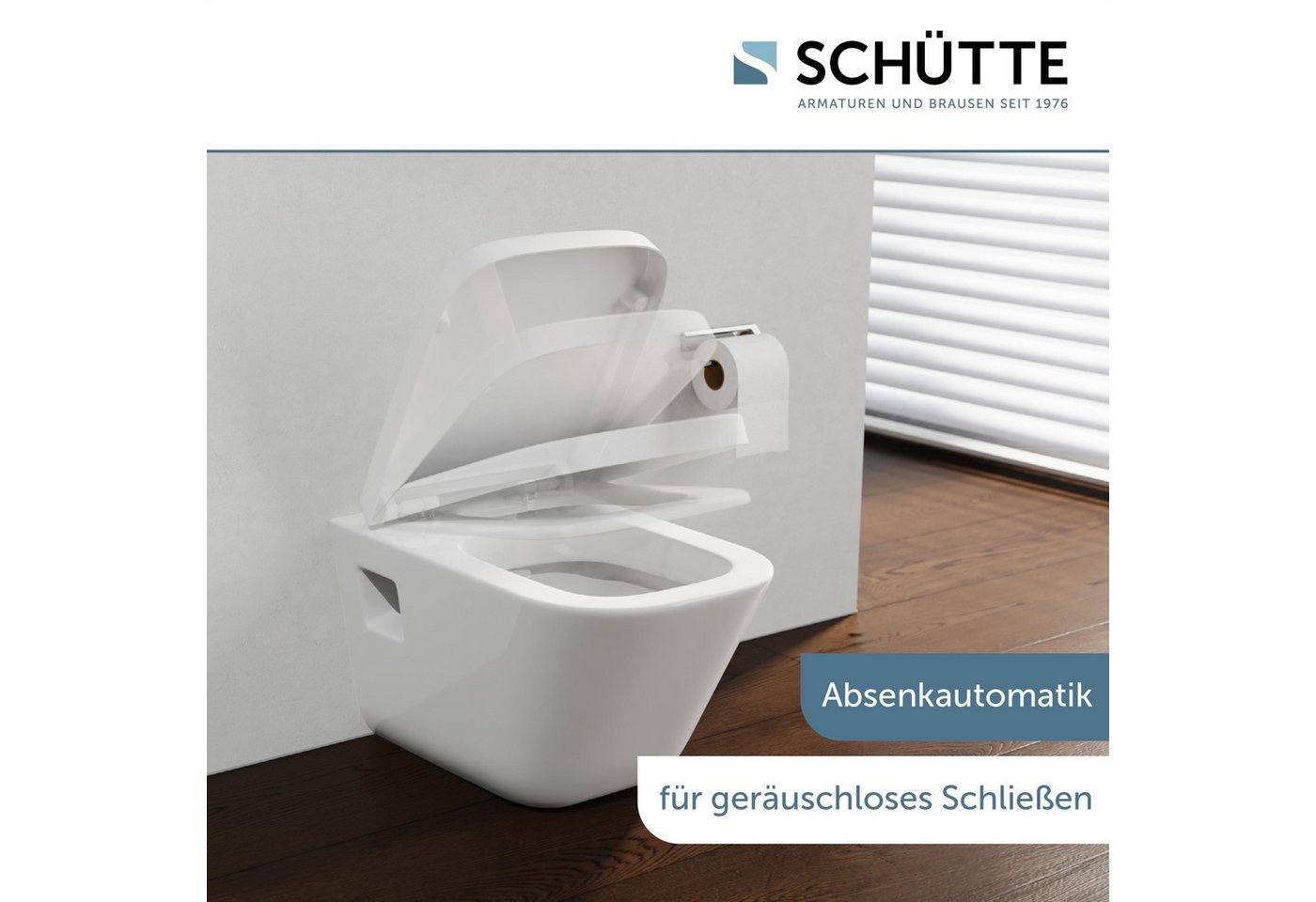 Schütte WC-Sitz Duroplast, WHITE E-Form PRO 4 (WC-Sitz, Befestigungsmaterial, Montageanleitung), mit Absenkautomatik und Schnellverschluss – Bild 3 von 5