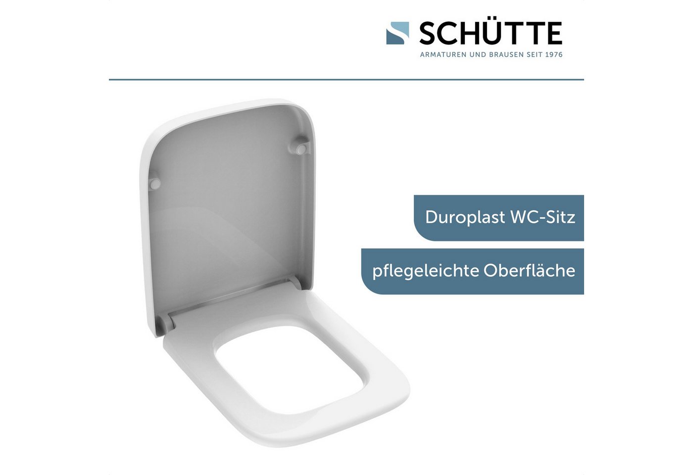 Schütte WC-Sitz Duroplast, WHITE E-Form PRO 4 (WC-Sitz, Befestigungsmaterial, Montageanleitung), mit Absenkautomatik und Schnellverschluss – Bild 4 von 5