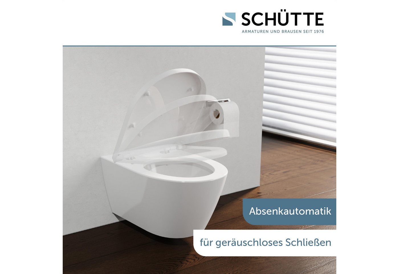 Schütte WC-Sitz Duroplast, WHITE D-Form PRO 5 (WC-Sitz, Befestigungsmaterial, Montageanleitung), mit Absenkautomatik und Schnellverschluss – Bild 3 von 5