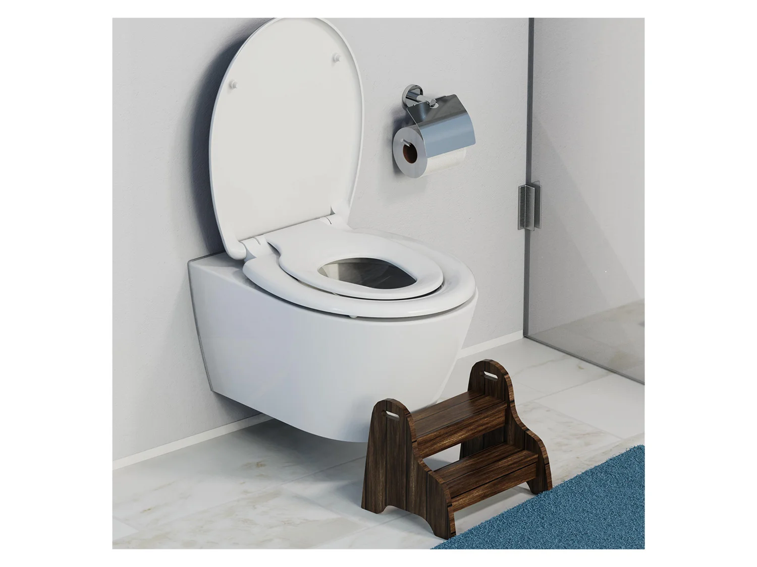 Schütte WC-Sitz FAMILY WHITE, Duroplast, Absenkautomatik, Schnellverschluss, abnehmbarer Kindersitz – Bild 4 von 4