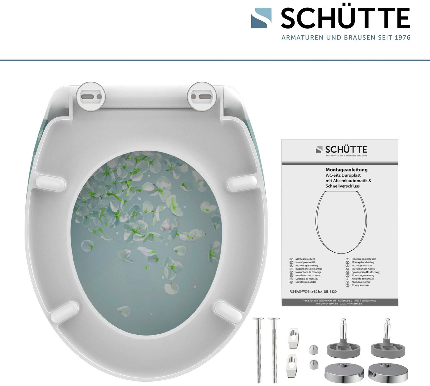 Schütte WC-Sitz FLOWER IN THE WIND, bruchsicher und kratzfest, Absenkautomatik, Standardmaß – Bild 5 von 5