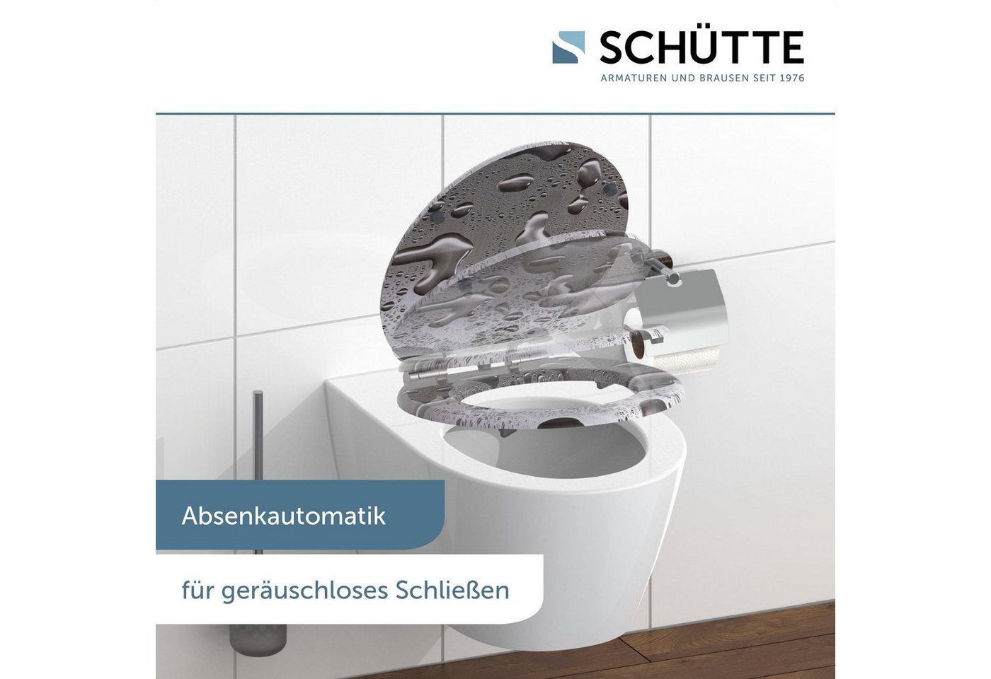 Schütte WC-Sitz Grey Steel, mit Absenkautomatik und Holzkern, MDF – Bild 2 von 5