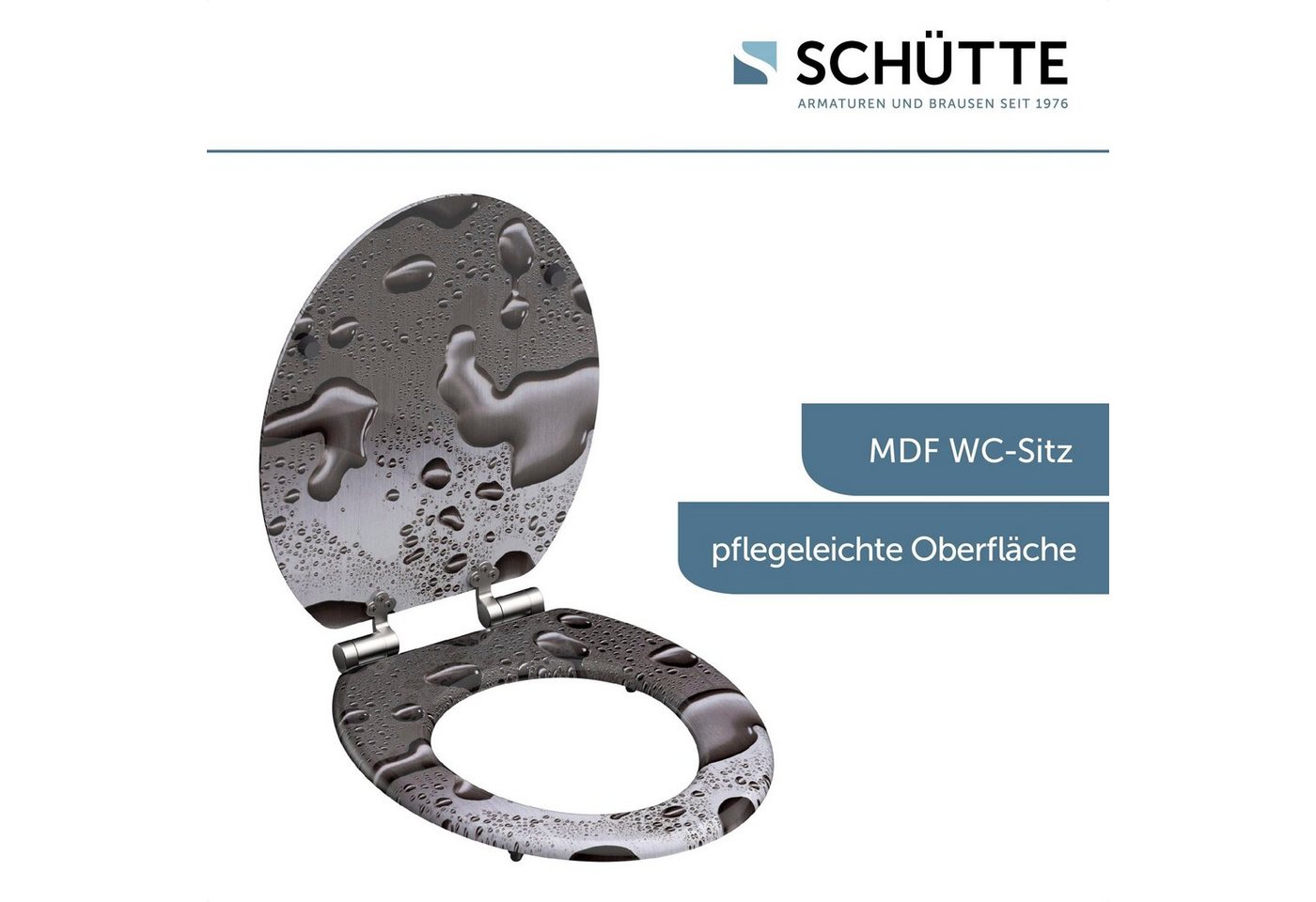 Schütte WC-Sitz Grey Steel, mit Absenkautomatik und Holzkern, MDF – Bild 4 von 5