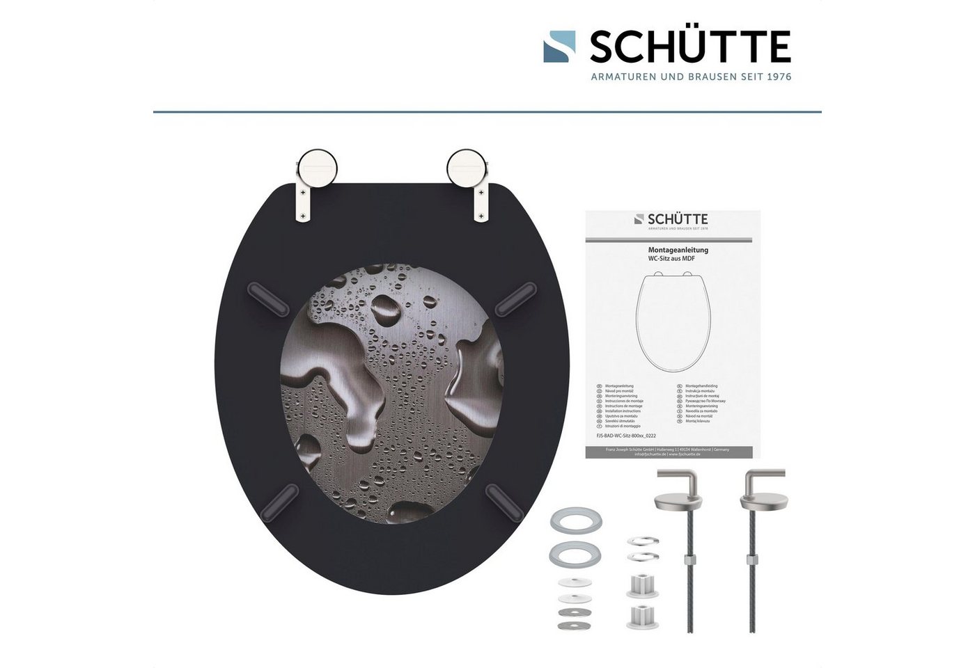 Schütte WC-Sitz Grey Steel, MDF-Holzkern – Bild 5 von 5