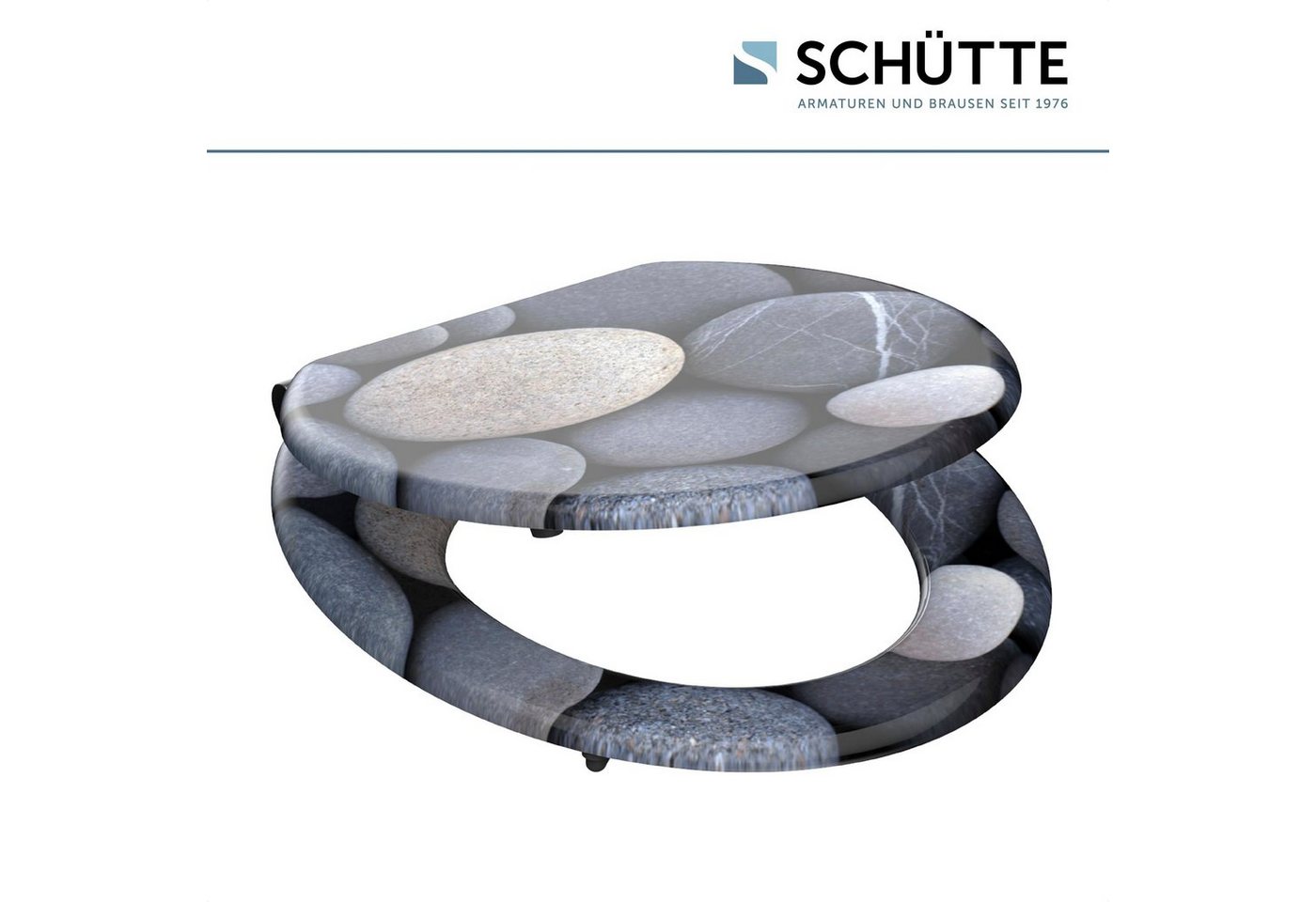 Schütte WC-Sitz GREY STONES, mit Absenkautomatik und Holzkern, MDF – Bild 3 von 5