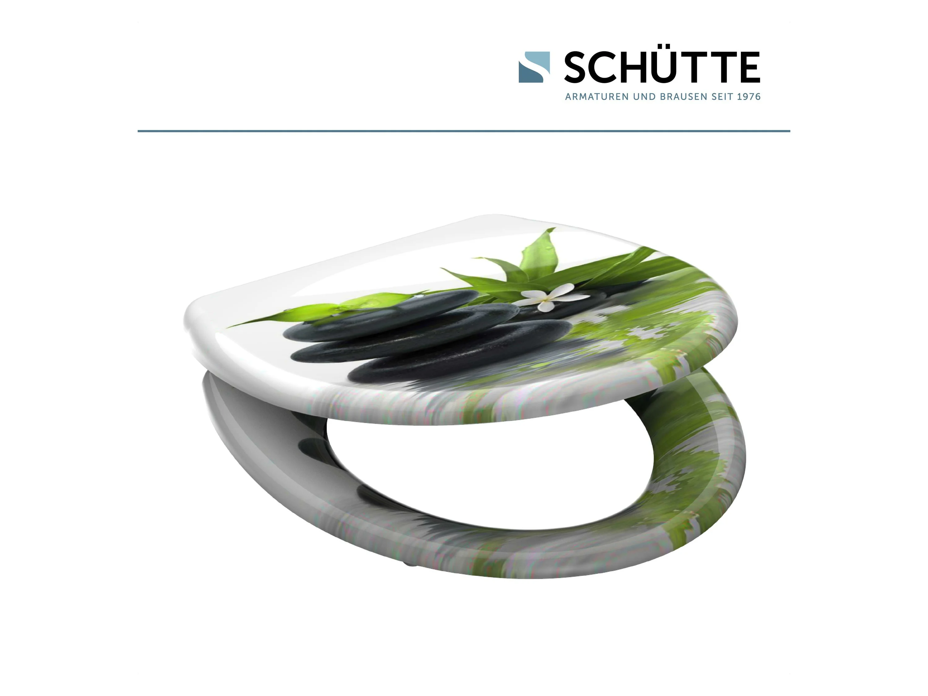 Schütte WC-Sitz Jasmin, Duroplast, Absenkautomatik, Schnellverschluss, Motivdruck – Bild 2 von 4