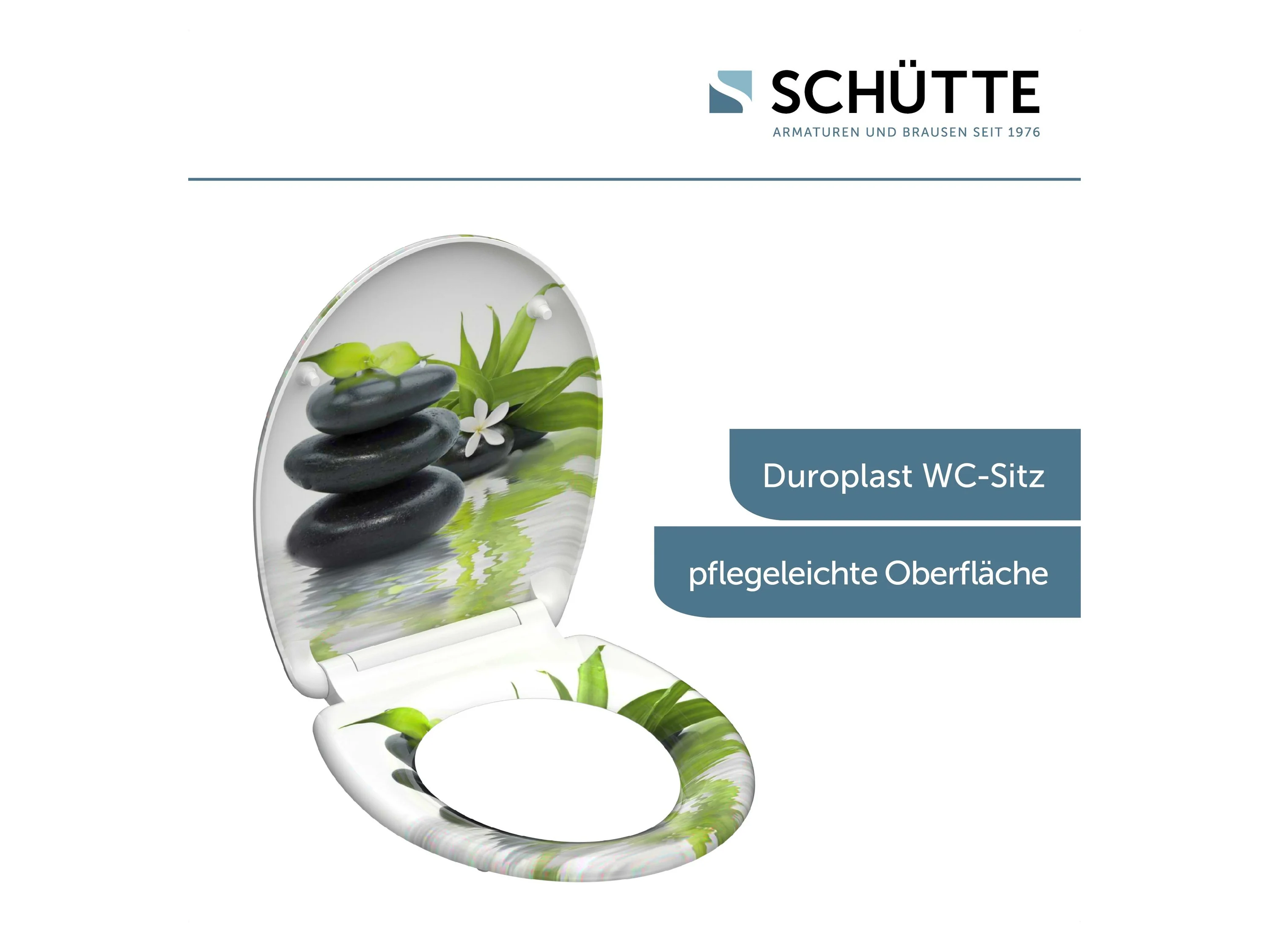 Schütte WC-Sitz Jasmin, Duroplast, Absenkautomatik, Schnellverschluss, Motivdruck – Bild 3 von 4