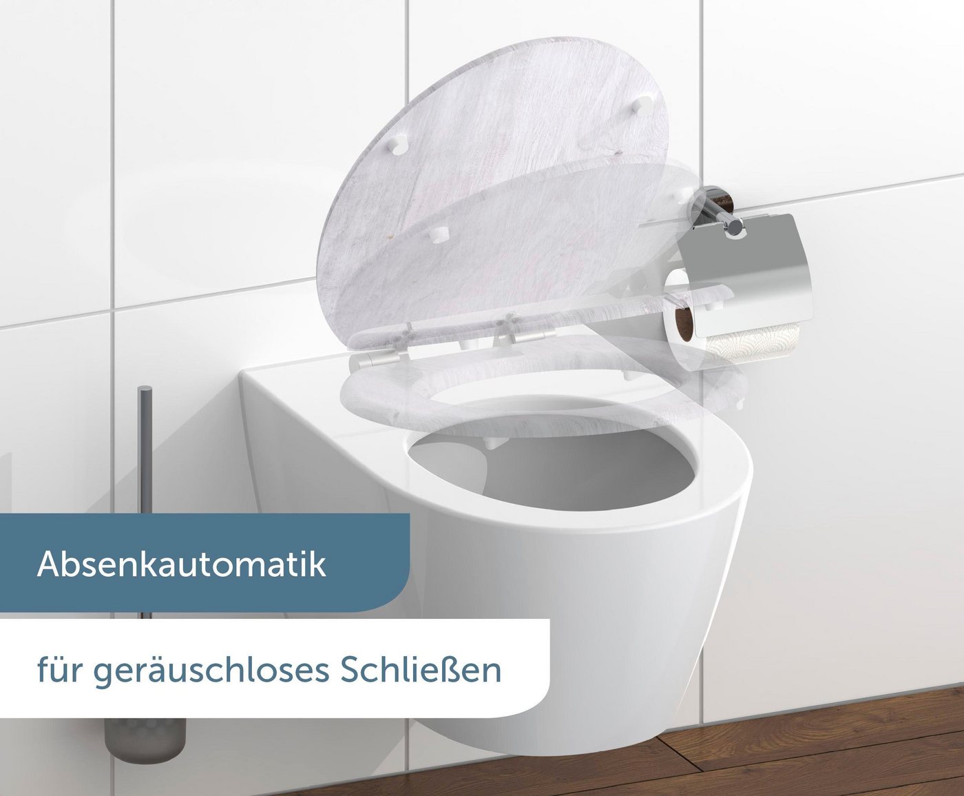 Schütte WC-Sitz LIGHT WOOD, mit Absenkautomatik und MDF-Holzkern – Bild 2 von 5