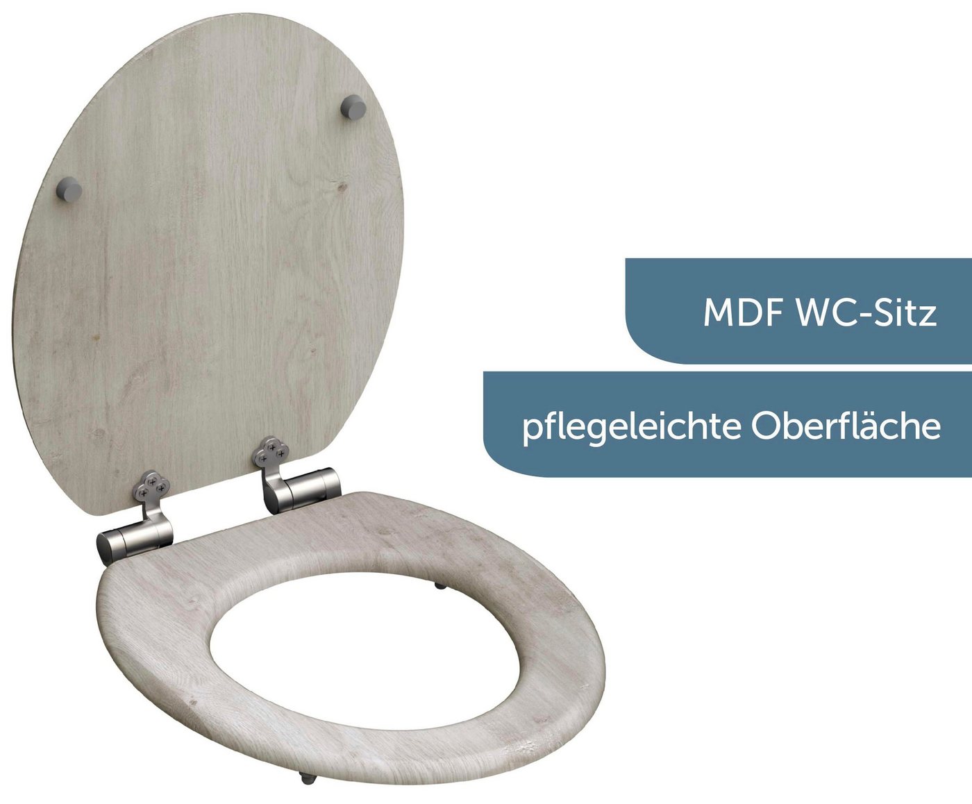 Schütte WC-Sitz LIGHT WOOD, mit Absenkautomatik und MDF-Holzkern – Bild 4 von 5