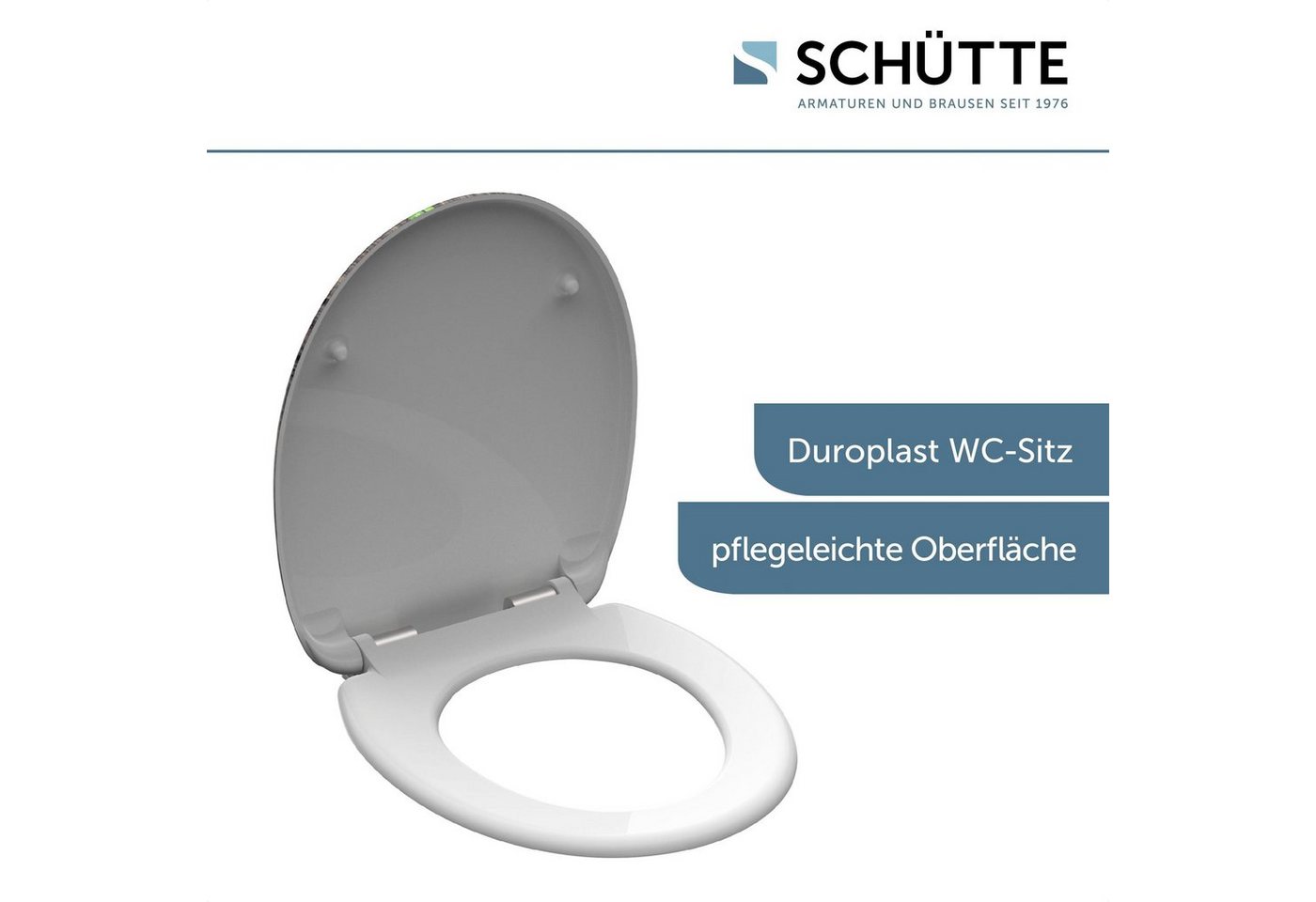 Schütte WC-Sitz Motiv, bruchsicher, kratzfest. Toilettensitz, Absenkautomatik, Standardmaß – Bild 3 von 5