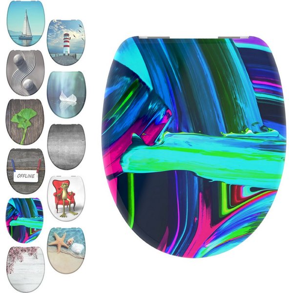 Duroplast WC-Sitz mit Absenkautomatik neon paint