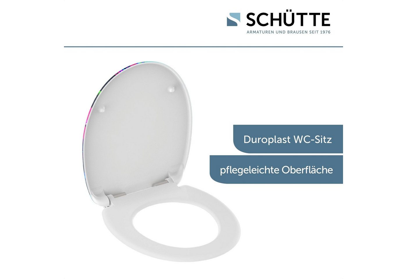 Schütte WC-Sitz Motiv, bruchsicher, kratzfest. Toilettensitz, Absenkautomatik, Standardmaß – Bild 3 von 5