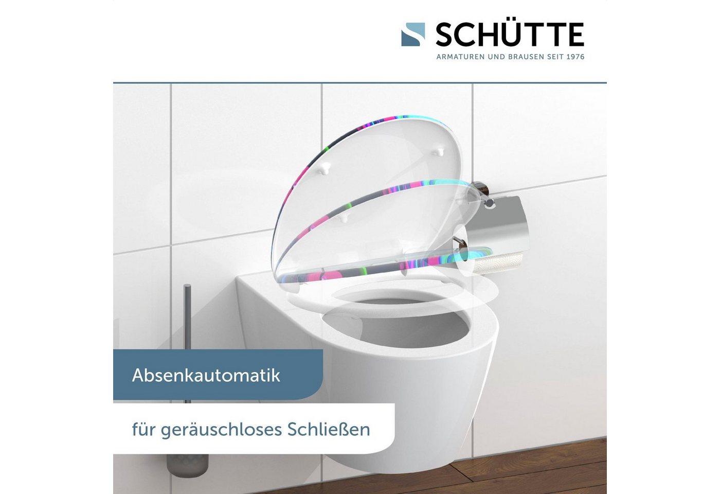 Schütte WC-Sitz Motiv, bruchsicher, kratzfest. Toilettensitz, Absenkautomatik, Standardmaß – Bild 4 von 5