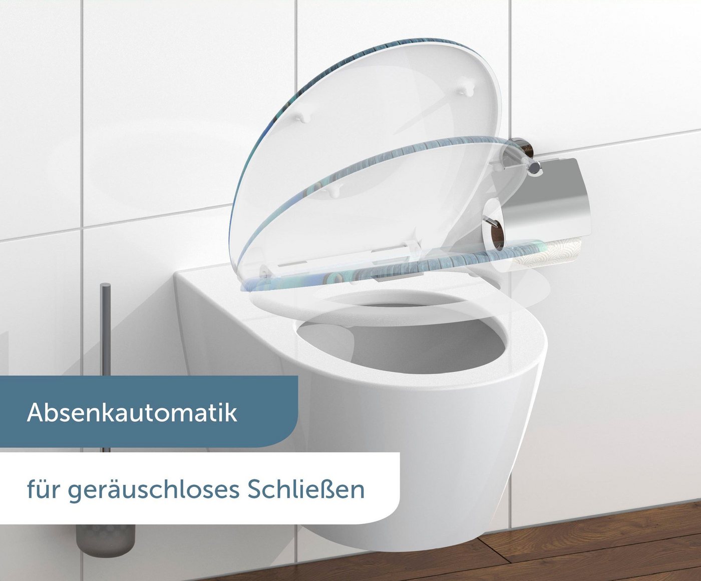 Schütte WC-Sitz Motiv, bruchsicher, kratzfest. Toilettensitz, Absenkautomatik, Standardmaß – Bild 4 von 5