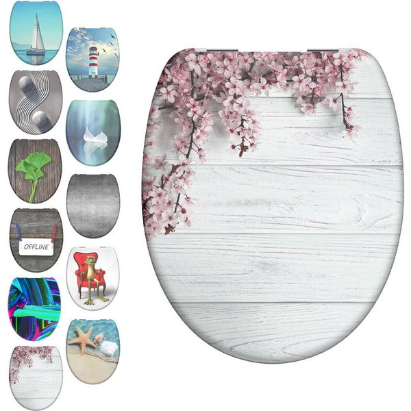 Duroplast WC-Sitz mit Absenkautomatik flowers and wood