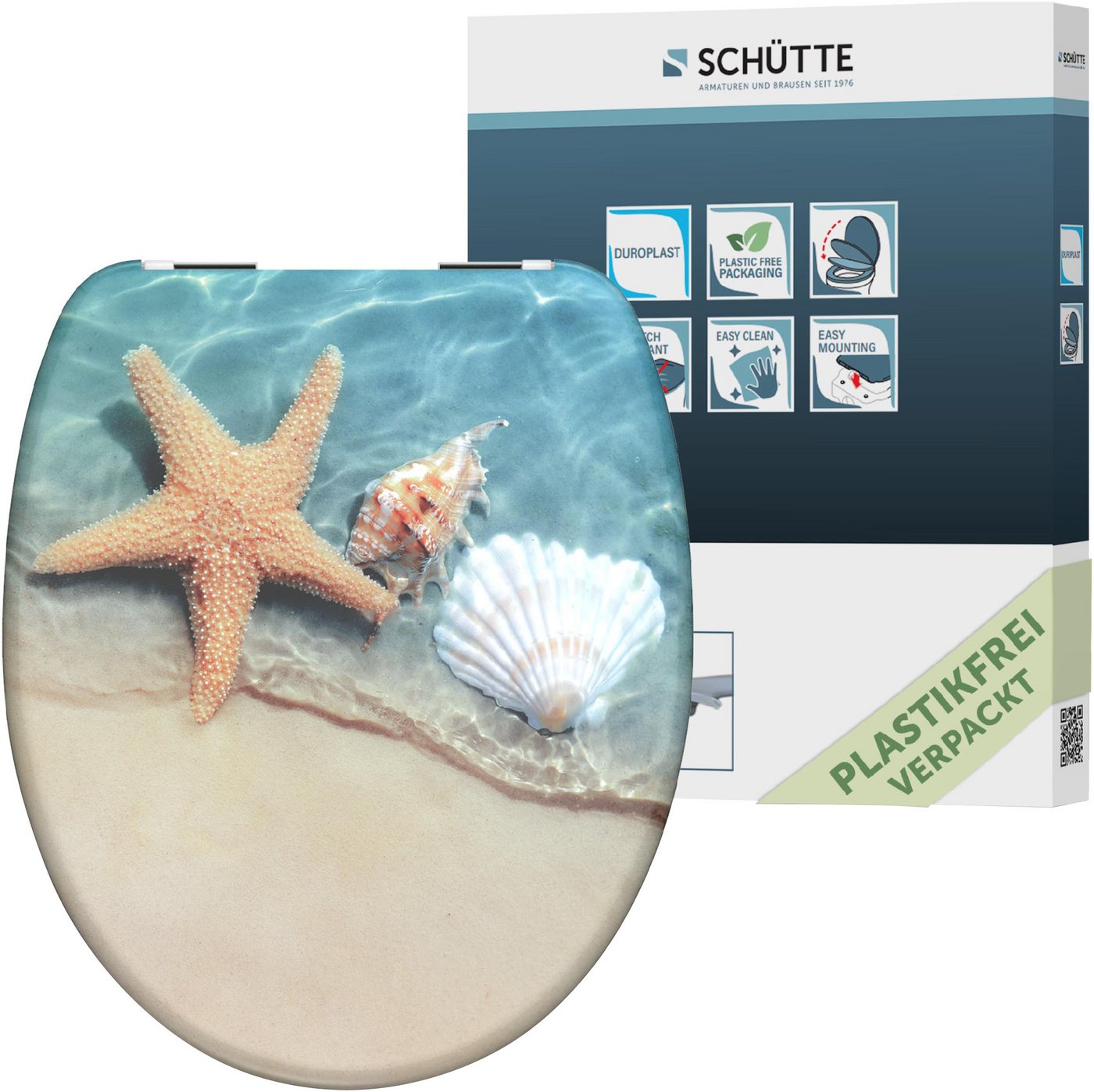 Schütte WC-Sitz Motiv, bruchsicher, kratzfest. Toilettensitz, Absenkautomatik, Standardmaß – Bild 2 von 5