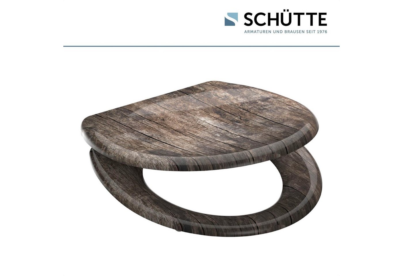 Schütte WC-Sitz Old Wood, Duroplast, mit Absenkautomatik und Schnellverschluss – Bild 3 von 5