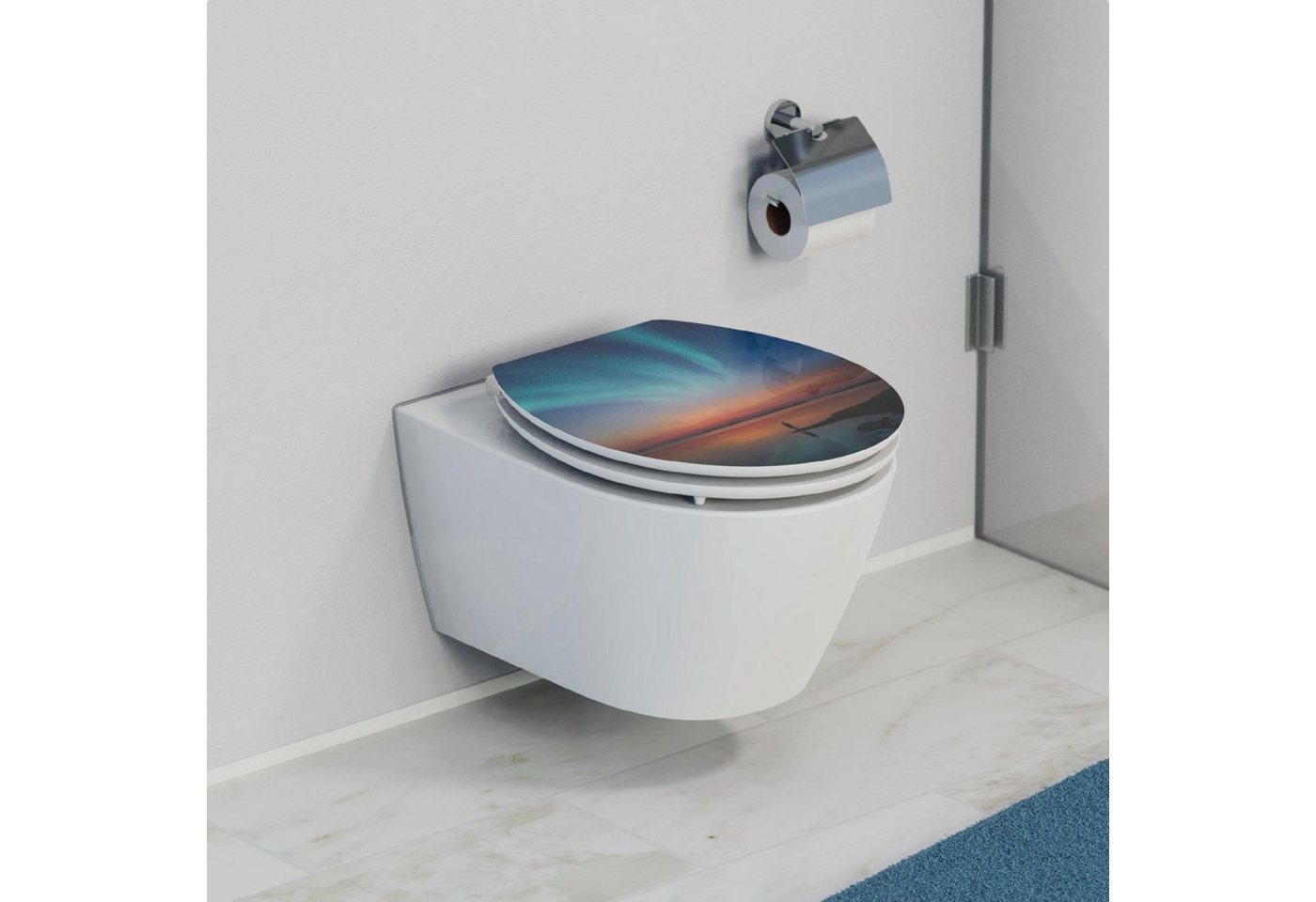 Schütte WC-Sitz POLAR LIGHTS, bruchsicher und kratzfest, Absenkautomatik, Standardmaß – Bild 2 von 5