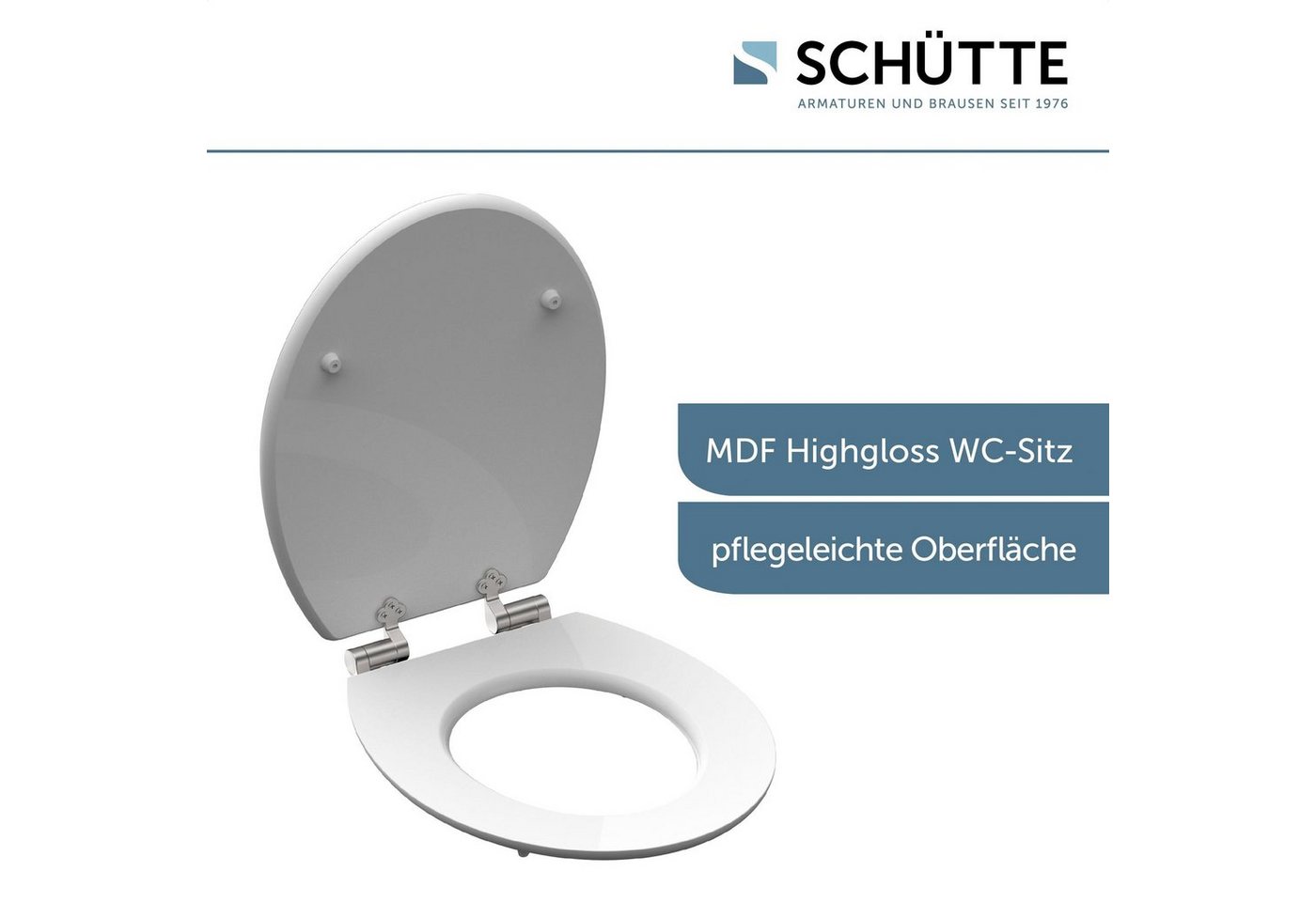 Schütte WC-Sitz POLAR LIGHTS, bruchsicher und kratzfest, Absenkautomatik, Standardmaß – Bild 5 von 5