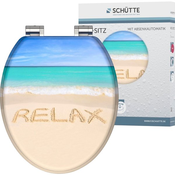 Schütte WC-Sitz Relax, mit Absenkautomatik und Holzkern, MDF