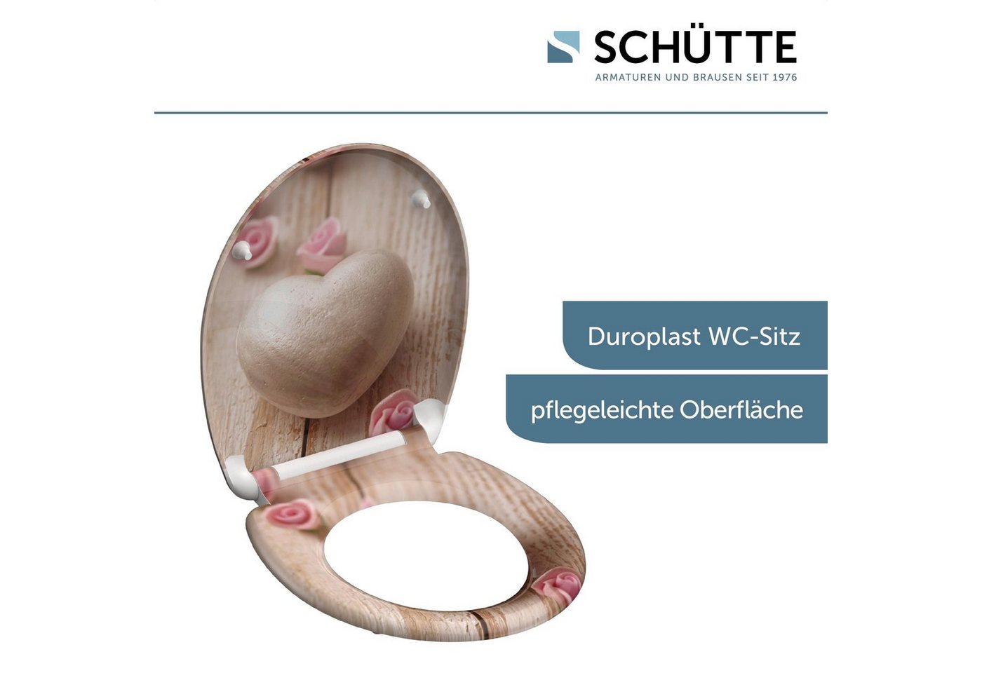 Schütte WC-Sitz Romantik, Duroplast, mit Absenkautomatik und Schnellverschluss – Bild 4 von 5