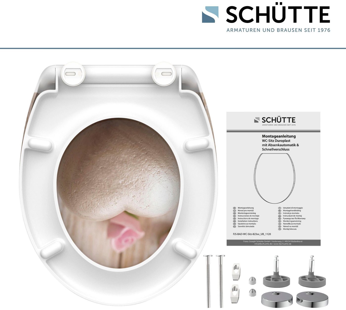 Schütte WC-Sitz Romantik, Duroplast, mit Absenkautomatik und Schnellverschluss – Bild 5 von 5