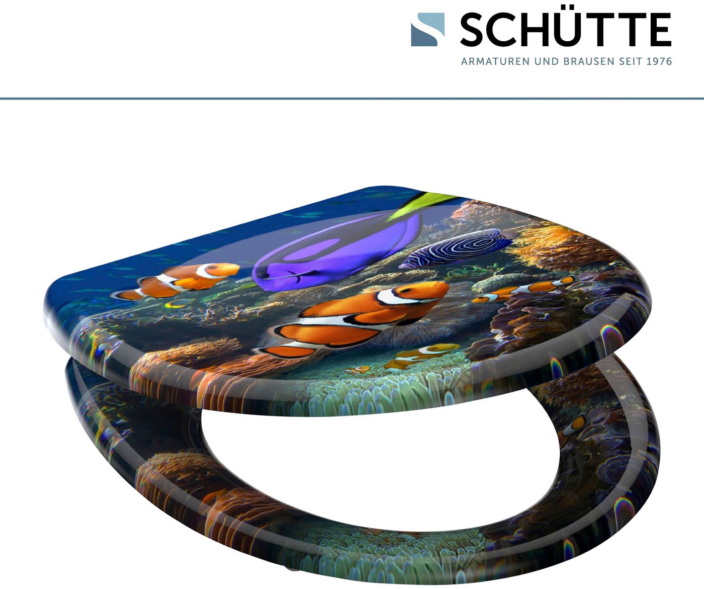Schütte WC-Sitz SEA LIFE, bruchsicher und kratzfest, Absenkautomatik, Standardmaß – Bild 3 von 5