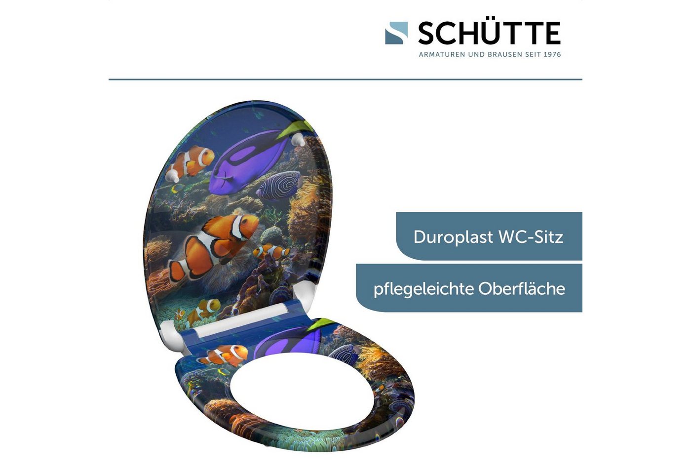 Schütte WC-Sitz SEA LIFE, bruchsicher und kratzfest, Absenkautomatik, Standardmaß – Bild 4 von 5